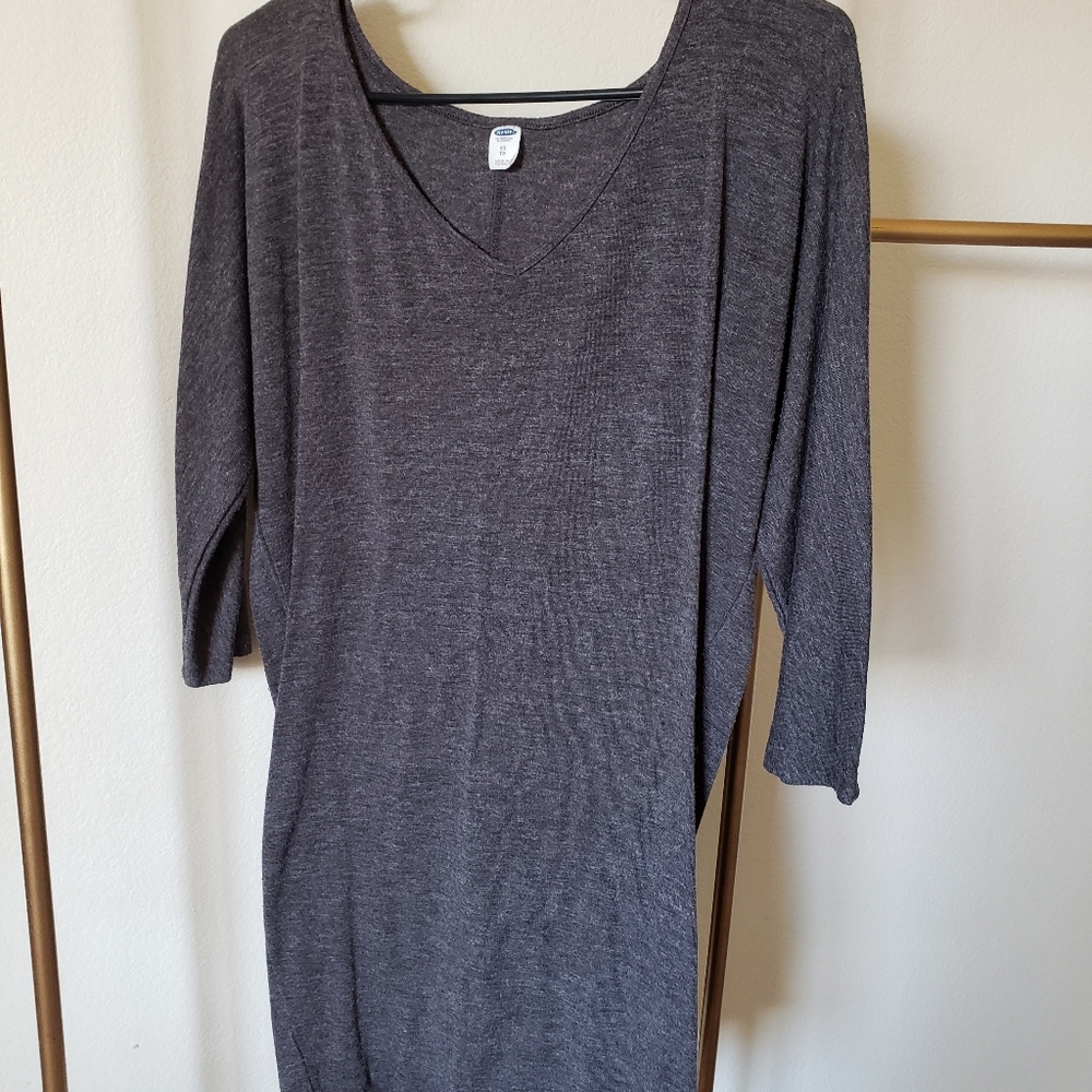 Old Navy XS Gray Long Sleeve Dress